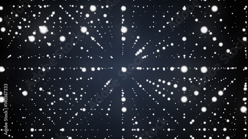 Obraz na płótnie Abstrakcyjne tło. Matryca świecących gwiazd z iluzją głębi. Streszczenie futurystyczny tło