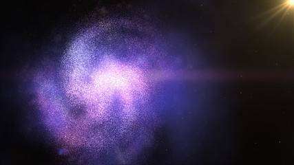 Wall Mural - twisted spiral galaxy in space. stars cosmos black hole