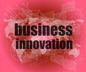 Poster - business innovation button on a touch screen interface