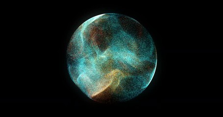 Poster - abstract 4k motion background explosion with particles and sphere. atom science technology,energy ci