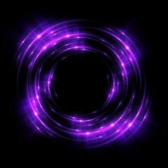 Wall Mural - abstract neon background. luminous swirling. glowing spiral cover. black elegant. halo around. power