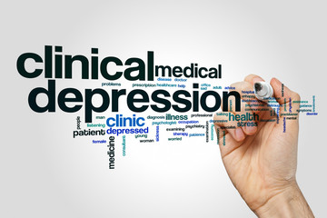 Sticker - Clinical depression word cloud