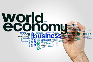 Sticker - World economy word cloud