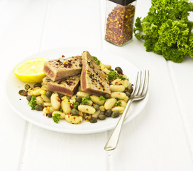 Wall Mural - Tuna fillets on bean salad