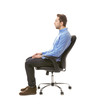 © Africa Studio - Incorrect posture concept. Man sitting on chair isolated on white