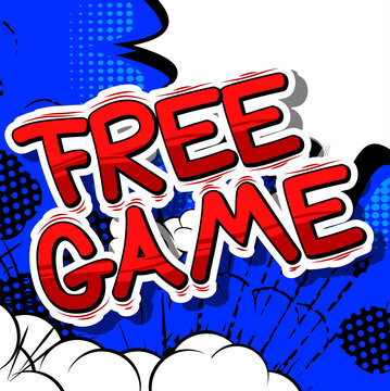Free Game - Comic book style word on abstract background.