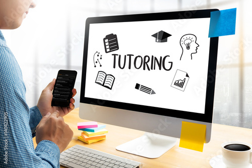 Cuadros en Lienzo TUTORING and his online education , Learning Education Teacher , Tutor Coach Man