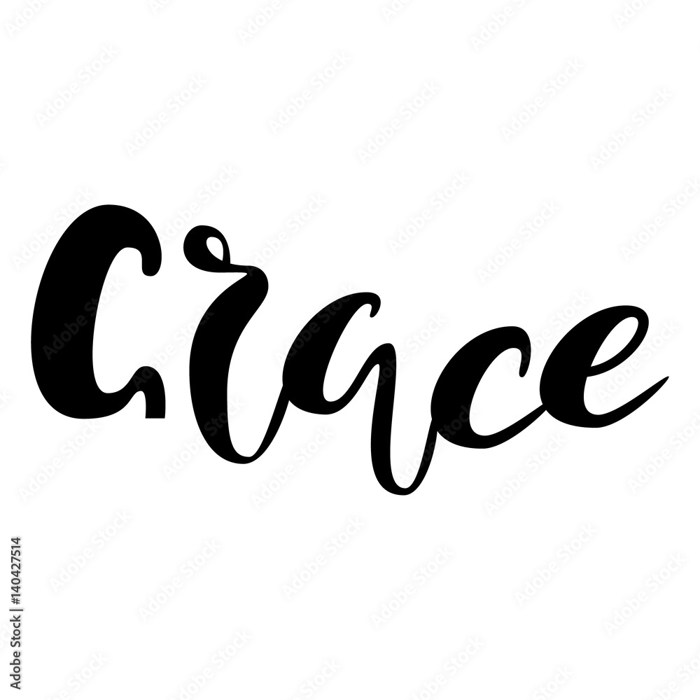 Extended Grace Lettering Female name - Grace. Lettering design. Handwritten typography. Vector ...