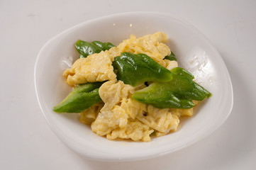 Scrambled eggs with bitter gourd