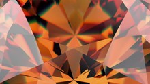Luxury Gemstone Sparkling Topaz Looped. Colorful Kaleidoscope Seamless Loop Background. Shiny Rotating Precious Stone.