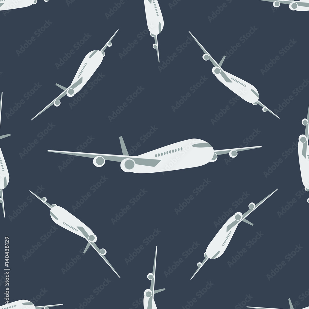 Pattern aircraft on dark blue background seamless texture Stock Vector ...