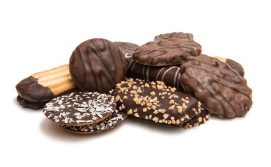 Wall Mural - Cookies in chocolate isolated