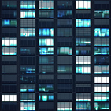 Closeup Of Abstract Skyscrapers Windows In The City