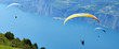 Paragliding is a popular activity on Lake Garda. Taking off from Monte Baldo, Italy