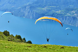 Paragliding is a popular activity on Lake Garda. Taking off from Monte Baldo, Italy