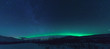 Panorama with Milky way and Northen lights Aurora.