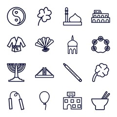 Poster - Set of 16 culture outline icons