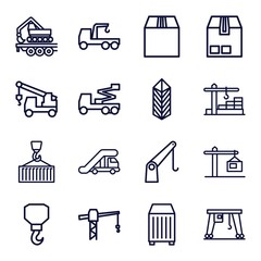 Poster - Set of 16 crane outline icons