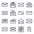 © HN Works - Set of 16 envelope outline icons