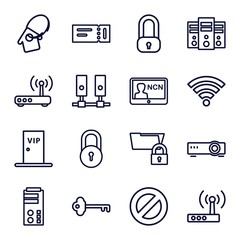 Aufkleber - Set of 16 access outline icons