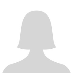 Default female avatar profile picture icon. Grey woman photo placeholder.