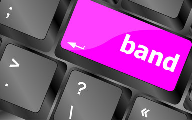 Poster - band word on computer pc keyboard key