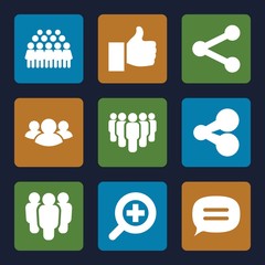 Poster - Set of 9 social filled icons