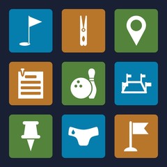 Poster - Set of 9 pin filled icons