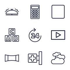 Poster - Set of 9 glossy outline icons