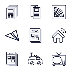 Poster - Set of 9 news outline icons