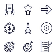 Poster - Set of 9 success outline icons