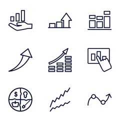 Wall Mural - Set of 9 graph outline icons