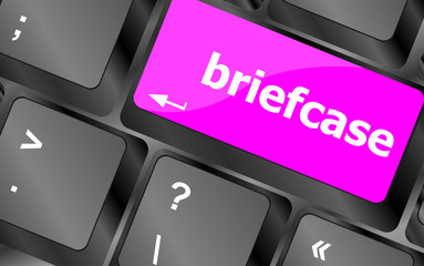 Poster - Briefcase text button on keyboard with soft focus