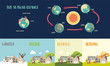 Earth's seasons cycle vector illustration
