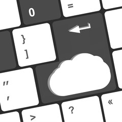Poster - cloud sign on the computer keyboard keys