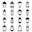 Set of lantern icons, vector illustration