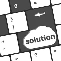 Leinwandbilder - Keyboard with solution buton. Computer keyboard