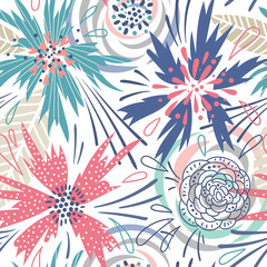 Poster - Seamless vector floral pattern