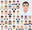 Portrait men, business people, vector illustration