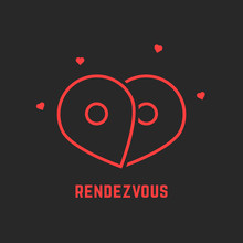 Red Rendezvous Icon With Pin