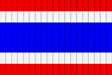 Poster - double exposure for thai flag on white wood background