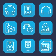 Sticker - Set of 9 outline stereo icons