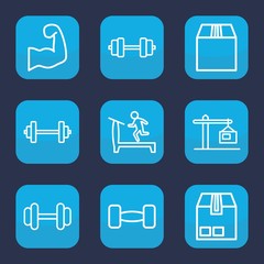 Poster - Set of 9 outline weight icons