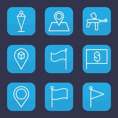 Poster - Set of 9 outline marker icons