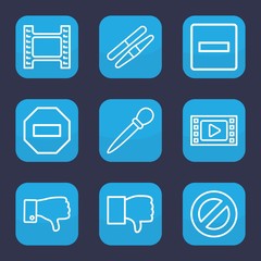 Poster - Set of 9 outline negative icons