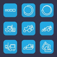 Poster - Set of 9 outline loader icons