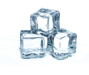 Poster - ice cubes on white background