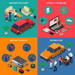 Sticker - Car Dealership Isometric Concept