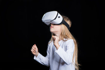 Wall Mural - Girl in virtual reality headset