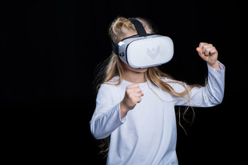 Wall Mural - Girl in virtual reality headset